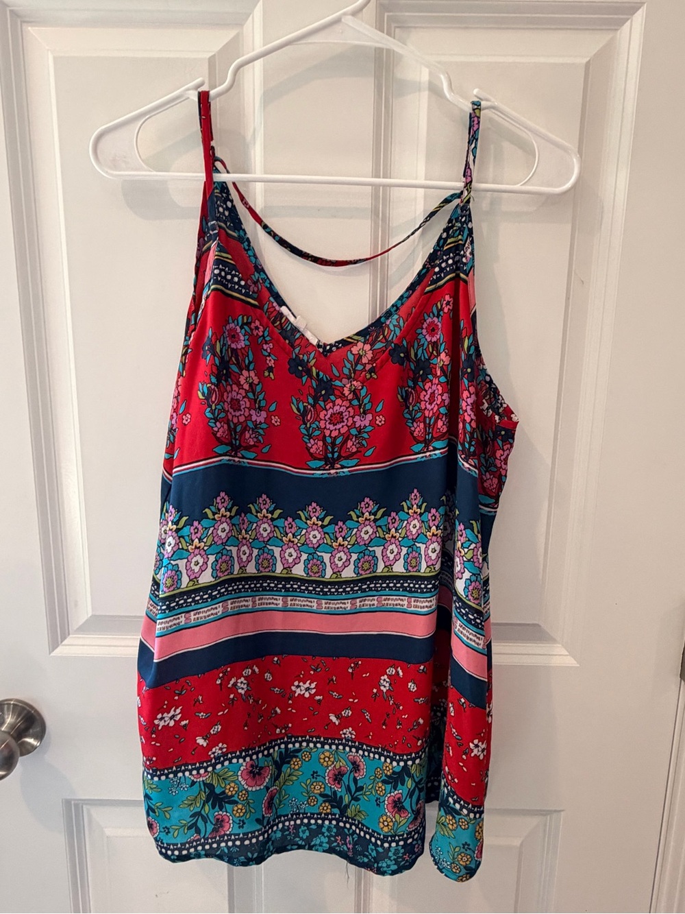 Maurice’s Blue and Red Paisley Tank Top Size XXL
